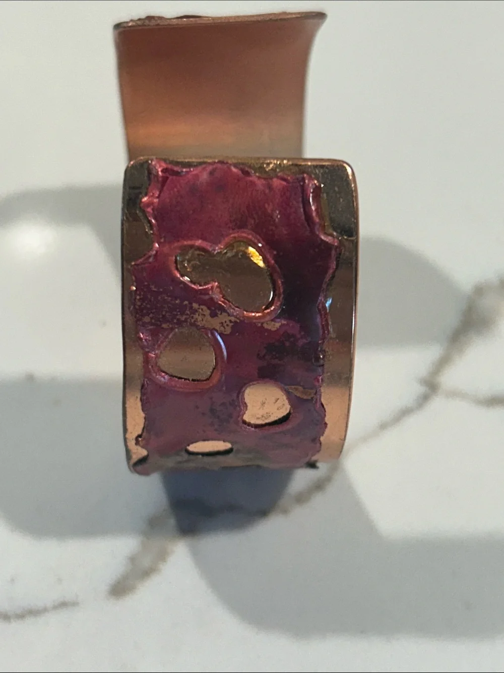 Artisan Handcrafted Copper Cutout Cuff Bracelet - Women Jewelry